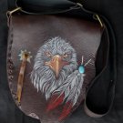 CALF LEATHER EAGLE FEATHER SHOULDER UNIQUE CHOPPER BAG