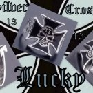 925 SILVER MALTESE CROSS LUCKY 13 BIKER RING US 11.25