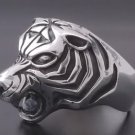 925 Silver Massive Tiger Head Biker Ring US sz