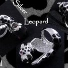925 Silver Leopard Enamel Print Ladies Ring US sz 7.25