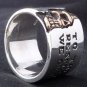 925 SILVER HALFSKULL BAND BIKER RING US SZ 12