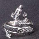 925 SILVER STINGRAY COOL DRAGON BIKER RING SZ 9
