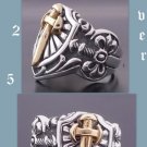 925 Silver Dagger Biker Templar Rock Biker Ring sz 10.5