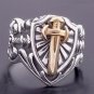 925 Silver Dagger Biker Templar Rock Biker Ring sz 10.5