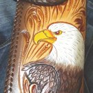 CUSTOM BIFOLD CARVED EAGLE CALF LEATHER CHOPPER WALLET