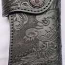 BIFOLD BLACK DRAGON TRIBAL CALF LEATHER BIKER WALLET