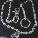 925 SILVER MULTI SKULL PENDANT CLASP WALLETCHAIN 26"