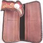 AWESOME BIFOLD CARVED BULLHORN TRIBAL FEATHER GOTHIC CROSS BIKER CHOPPER CALF LEATHER WALLET