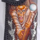 NEW AWESOME BIFOLD CARVED GHOST STINGRAY TRIBAL BIKER CHOPPER CALF LEATHER WALLET