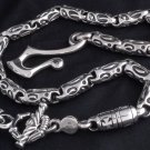 925 SILVER TRIBAL TATTOO BIKER KING WALLETCHAIN