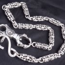 925 SILVER BARREL SKULL CROSS TOP BIKER WALLETCHAIN 22"