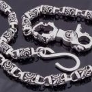 925 SILVER BARREL SKULL CLASP BIKER WALLETCHAIN 22.75"