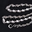 925 SILVER SKULL REBEL KING BIKER S HOOK WALLETCHAIN
