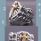 Custom 925 Silver Dagger Sword Medieval Templar Biker Chopper Ring US sz 10