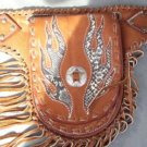 TRIBAL FLAME LEATHER CHOPPER MONEY LADIES BELT HIPSTER