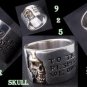 CUSTOM 925 STERLING SILVER SOLID HALF SKULL BAND BIKER CHOPPER RING US SZ 10