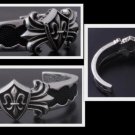 925 STERLING SILVER FLEUR DES LIS BIKER CHOPPER AWESOME BRACELET BANGLE