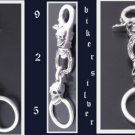 925 SILVER SKULL CLASP TRIBAL TATTOO KING CRUSADER ROCKSTAR BIKER KEYCHAIN 5"