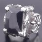 KING CLAW FANG 925 STERLING SILVER BATTLE AXE GEM ROCK STAR BIKER RING sz 10.5