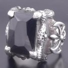 KING CLAW FANG 925 STERLING SILVER BATTLE AXE GEM ROCK STAR BIKER RINGsz12.25