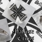 925 SILVER MALTESE CROSS BIKER KING CHOPPER QUEEN ROCK STAR RING US sz 10.5