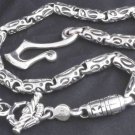 MASSIVE 925 STERLING SILVER TRIBAL TATTOO LINK ROCKSTAR KING CHOPPER WALLETCHAIN