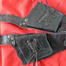 TRAVEL POUCH BLACK LEATHER CHOPPER MONEY BELT SZ M NEW / adjustable