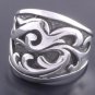 925 STERLING SILVER IRON CROSS RESIN MOTORCYCLE BIKER RING US sz 12