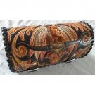 CARVED INDIAN BULLHORN FRONT BAR LEATHER TOOL KIT BAG