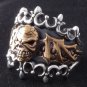 925 STERLING CROWN BIKER SKULL BAT WING OUTLAW RING US SZ 7 TO 15