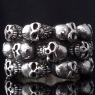 925 STERLING SILVER MULTI SKULL SOLID HEAVY ROCKSTAR BIKER RING US SZ 7 TO 15
