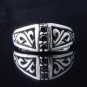 925 STERLING SILVER TRIBAL MAORI GEMSTONE MUSIC PLAYER BIKER RING US SZ 10.25