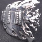 925 STERLING SILVER GUITAR ROCKBAND ROCKSTAR CHOPPER RING US sz 11