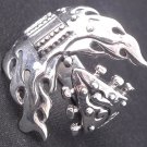 925 STERLING SILVER GUITAR ROCKBAND MUSICIAN OUTLAW BIKER RING US sz 10.5