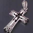 925 STERLING SILVER BIKER GOTHIC CELTIC MEDIEVAL CROSS CROWN BIKER PENDANT