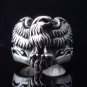 BIKER ROCKSTAR 925 SILVER STINGRAY HUGE SOLID EAGLE WING RING US SZ 7 to 15