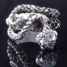 925 STERLING SILVER PYTHON SNAKE HEAD LOWRIDER BIKER RING US sz 11