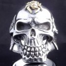 925 STERLING SILVER SKULL SPIDER JAW LOWRIDER MUSIC PLAYER RING US sz 13