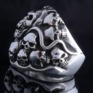 925 STERLING SILVER SKULLS YARD ROCKSTAR KING RING US sz 8