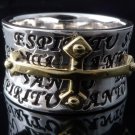 925 Silver Santo Espiritu Holy Gothic Celtic Cross  Ring us sz 7 to 15