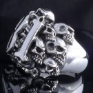 925 STERLING SILVER SKULLYAR NUMBER 81 BIKER RING US sz 10