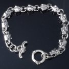 925 STERLING SILVER PUMA COUGAR OUTLAW BIKER CHOPPER BRACELET, 7.5 TO 9"