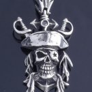 STAINLESS STEEL GOTHIC CROSS DAGGER PIRATE SKULL GUITAR PLAYER BIKER PENDANT