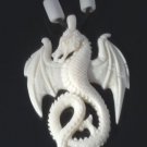 CARVED BUFFALO DRAGON PENDANT NECKLACE WITH STRING ADJUSTABLE