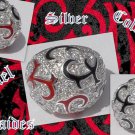 925 STERLIING SILVER COLORFUL ENAMEL CUBIC ZIRCONIA LADIES RING US 8.25, 7.5