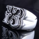 925 STERLING SILVER LUCKY 13 BIKER LOWRIDER KING RING US sz 11