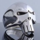 925 STERLING SILVER ALIEN SKULL SOLID HEAVY MOTORCYCLE RING US sz 8.5