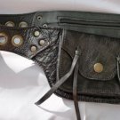 Travel Money Hipster Black Calf Leather Ladies Belt Pouch S-L