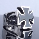 HUGE STAINLESS STEEL MALTESE CROSS LIGHTNING MOTORCYCLE RING US SZ 13
