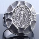 HUGE STAINLESS STEEL HOLY SAINT CROSS BIKER RING US SZ 9